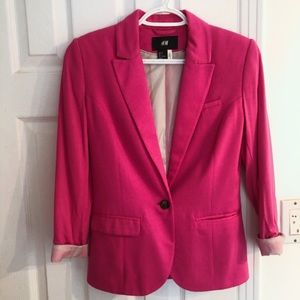 H&M hot pink fitted blazer